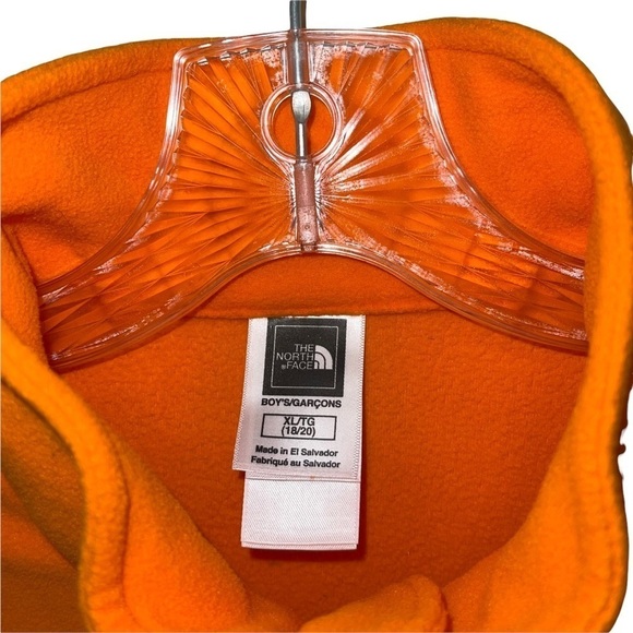The North Face Rusted Orange Quarter Zip Fleece Sweater Boys Jacket Size XL - Picture 5 of 6